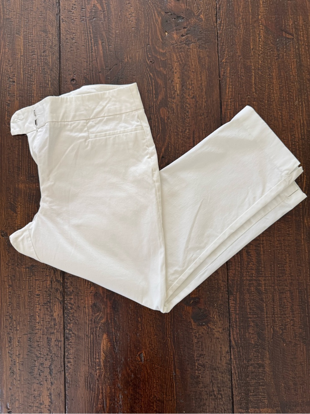 Ann Taylor Factory White Cropped Ankle Pants